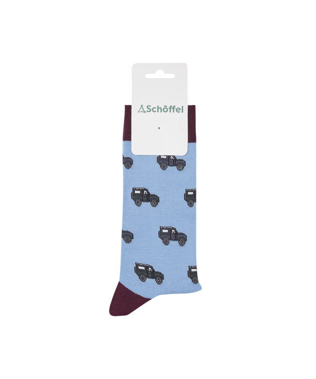 Schöffel, the Men'S Single Cotton Sock in Blue Off Roader