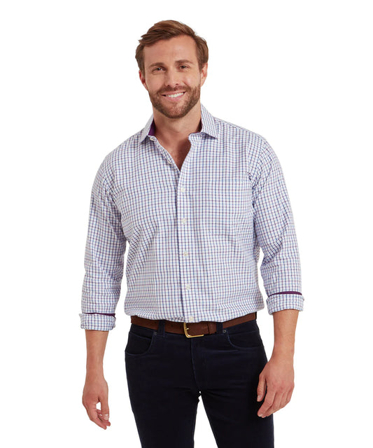 Schoffel, Milton Tailored Shirt - (Purple Check)