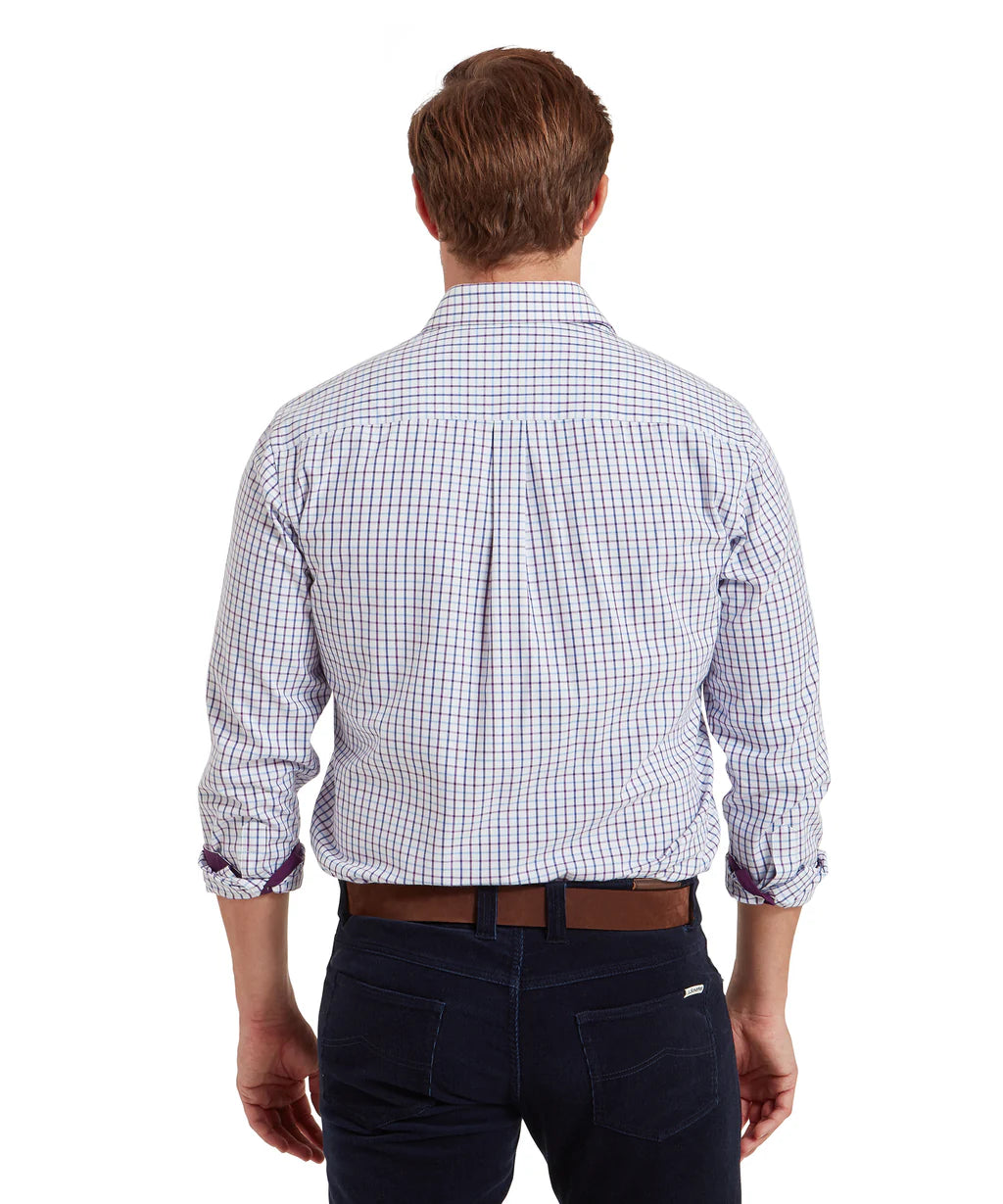 Schoffel, Milton Tailored Shirt - (Purple Check)