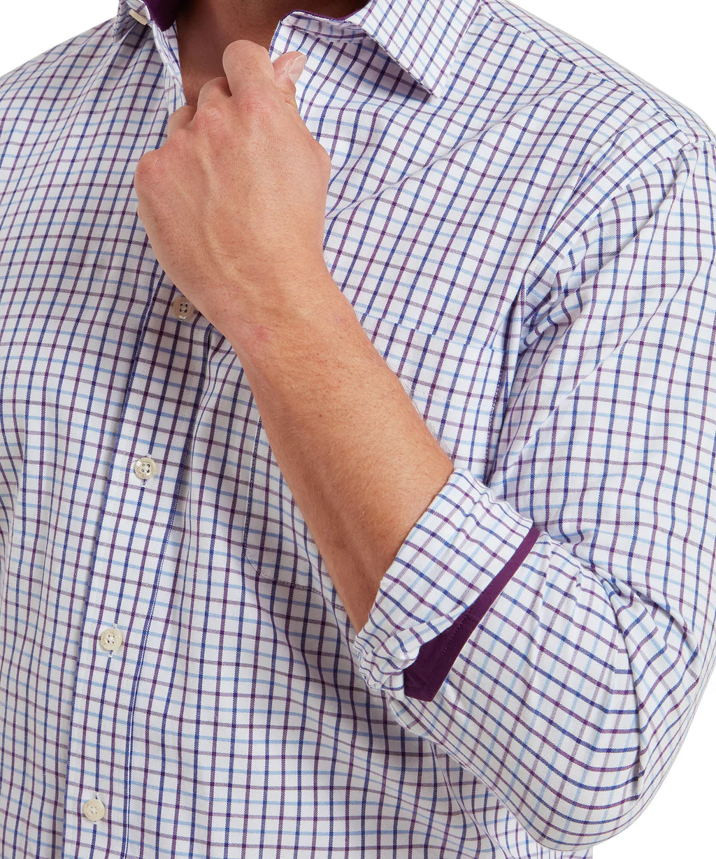 Schoffel, Milton Tailored Shirt - (Purple Check)