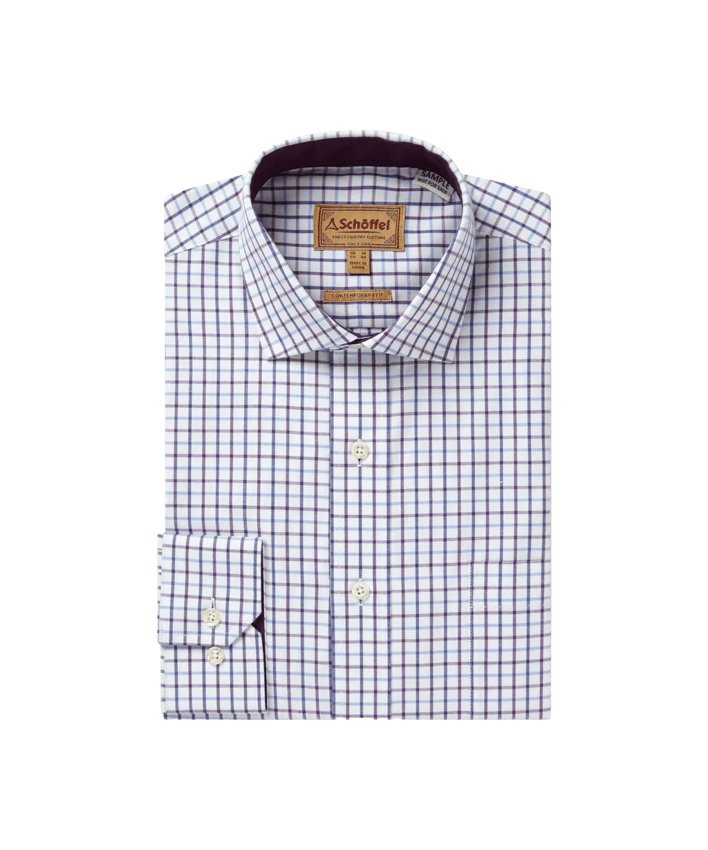 Schoffel, Milton Tailored Shirt - (Purple Check)