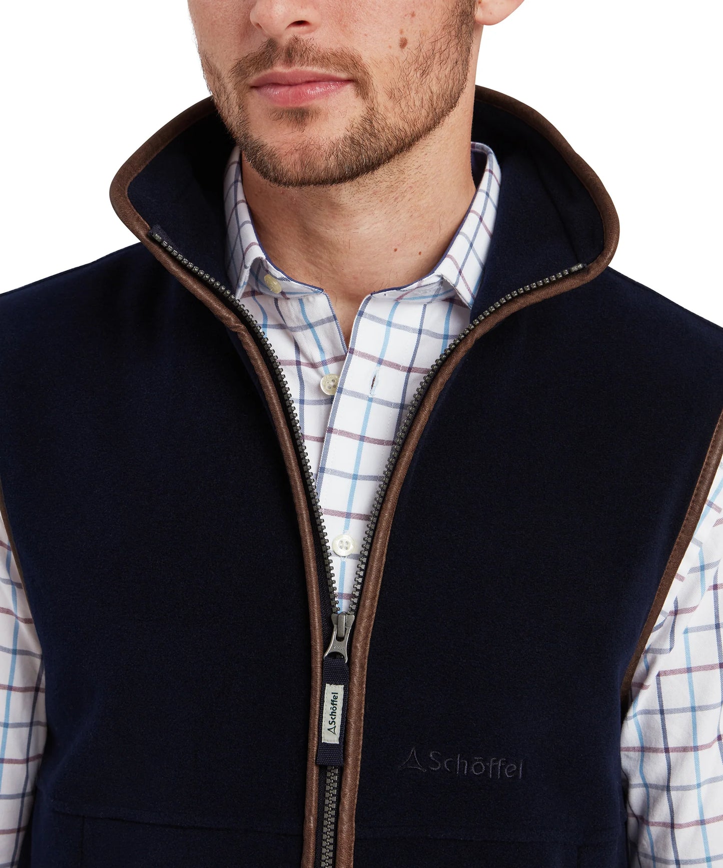 Schoffel Mens Countrywear, the Oakham Fleece Gilet in Navy