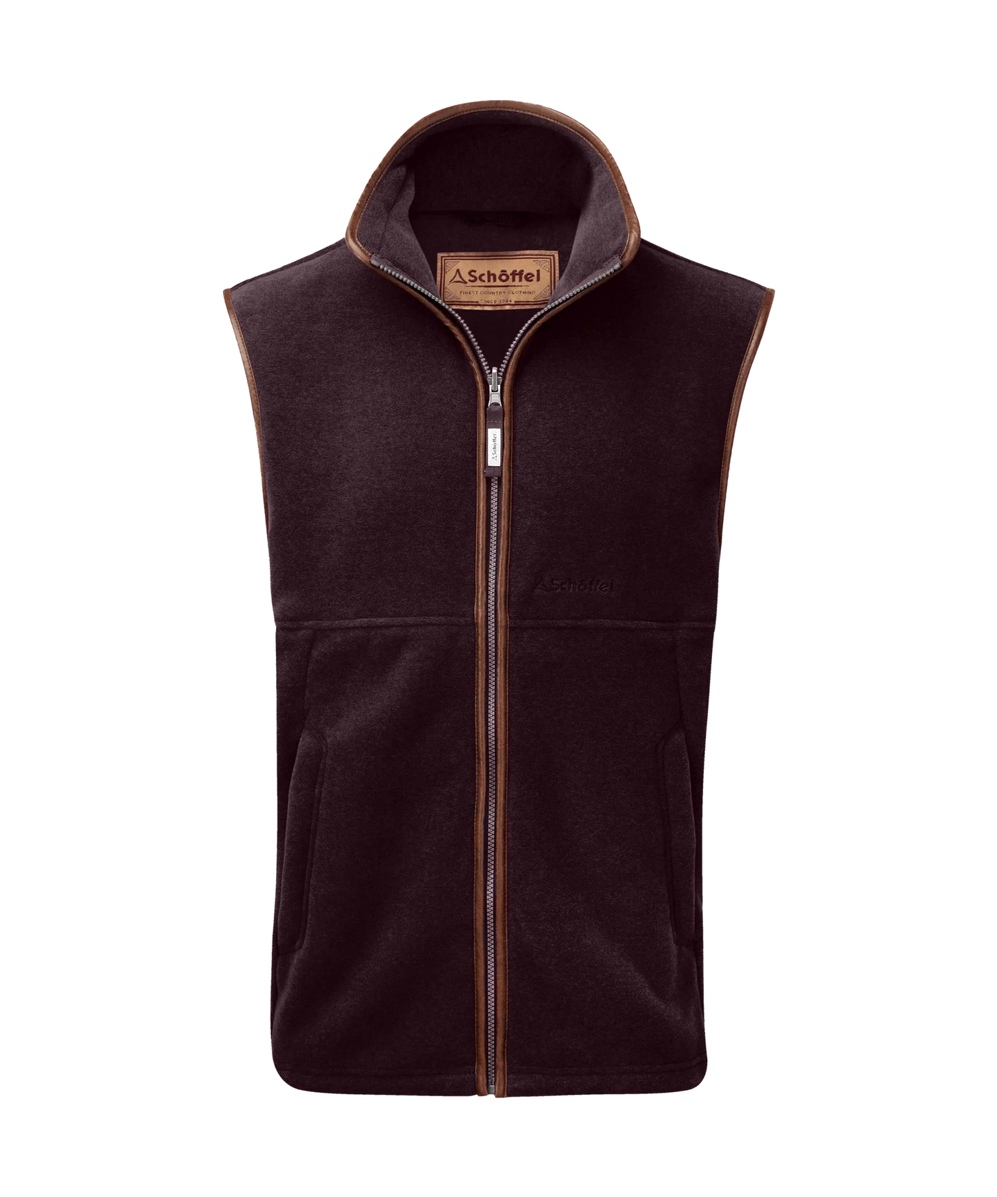 Schoffel Mens Countrywear, the Oakham Fleece Gilet in Port