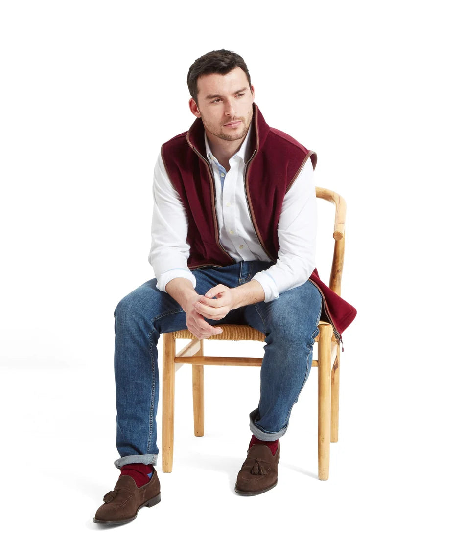 Schöffel, Oakham Fleece Gilet - (Claret)