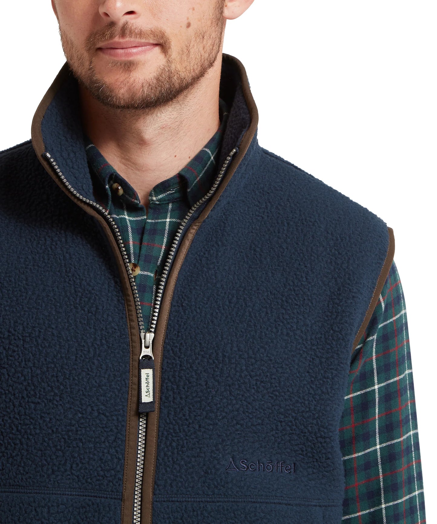 Schoffel Mens Countrywear, the Oakham Retro Fleece Gilet in True Navy