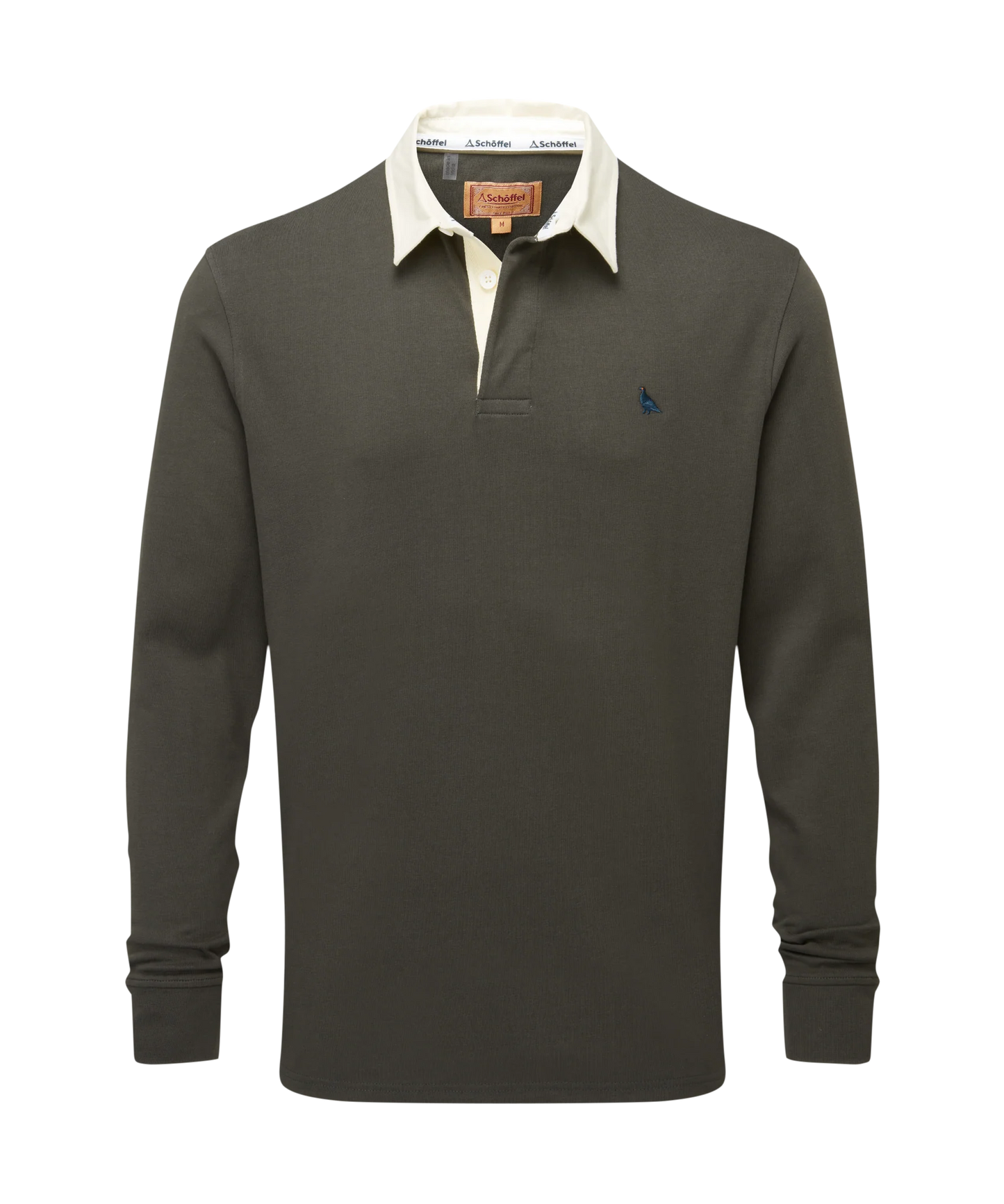 Schoffel Mens Countrywear, the Porthallow Rugby Shirt in Peat Green