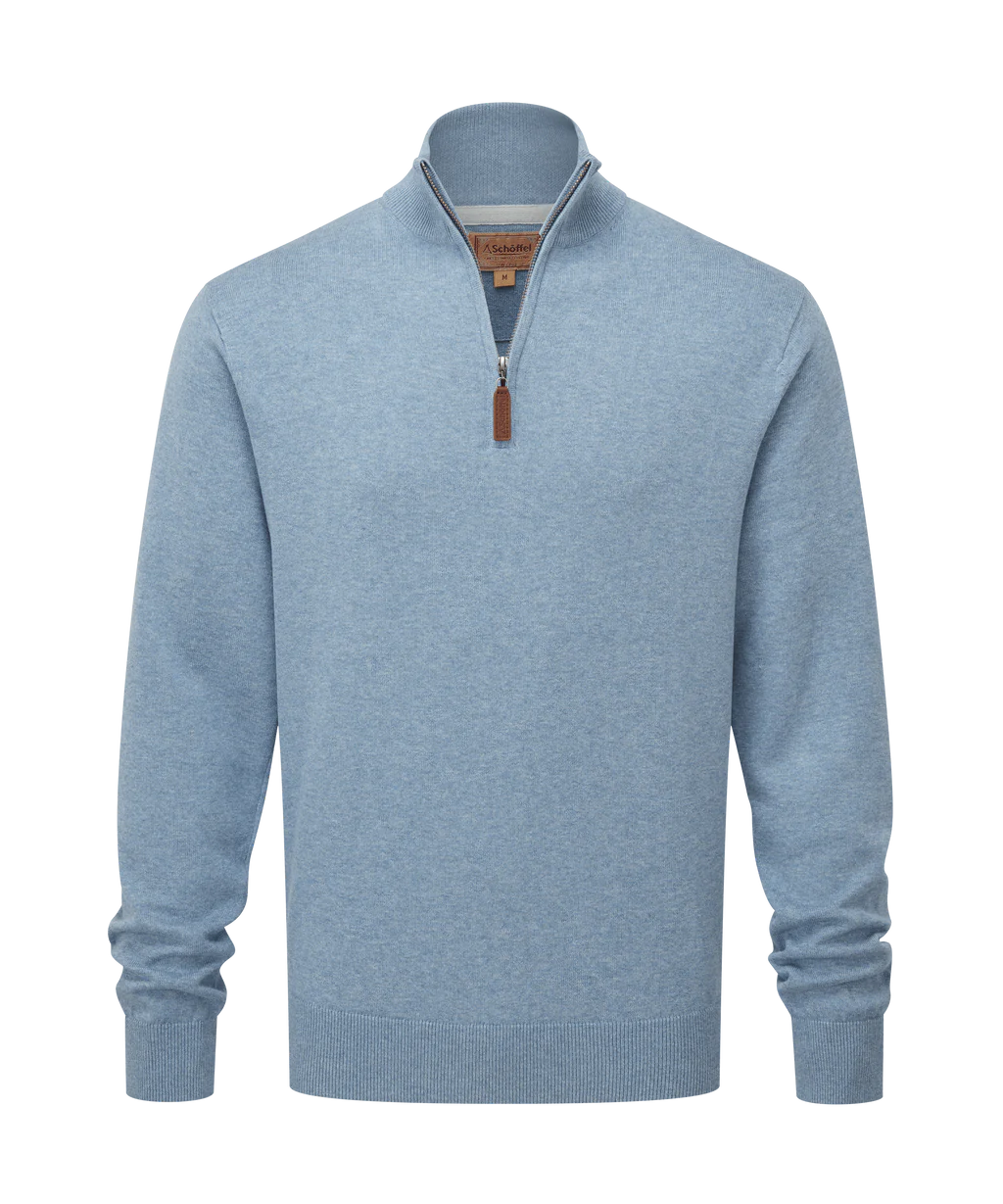 Schoffel Mens, The Porthmeor Pima Cotton 1/4 Zip Jumper