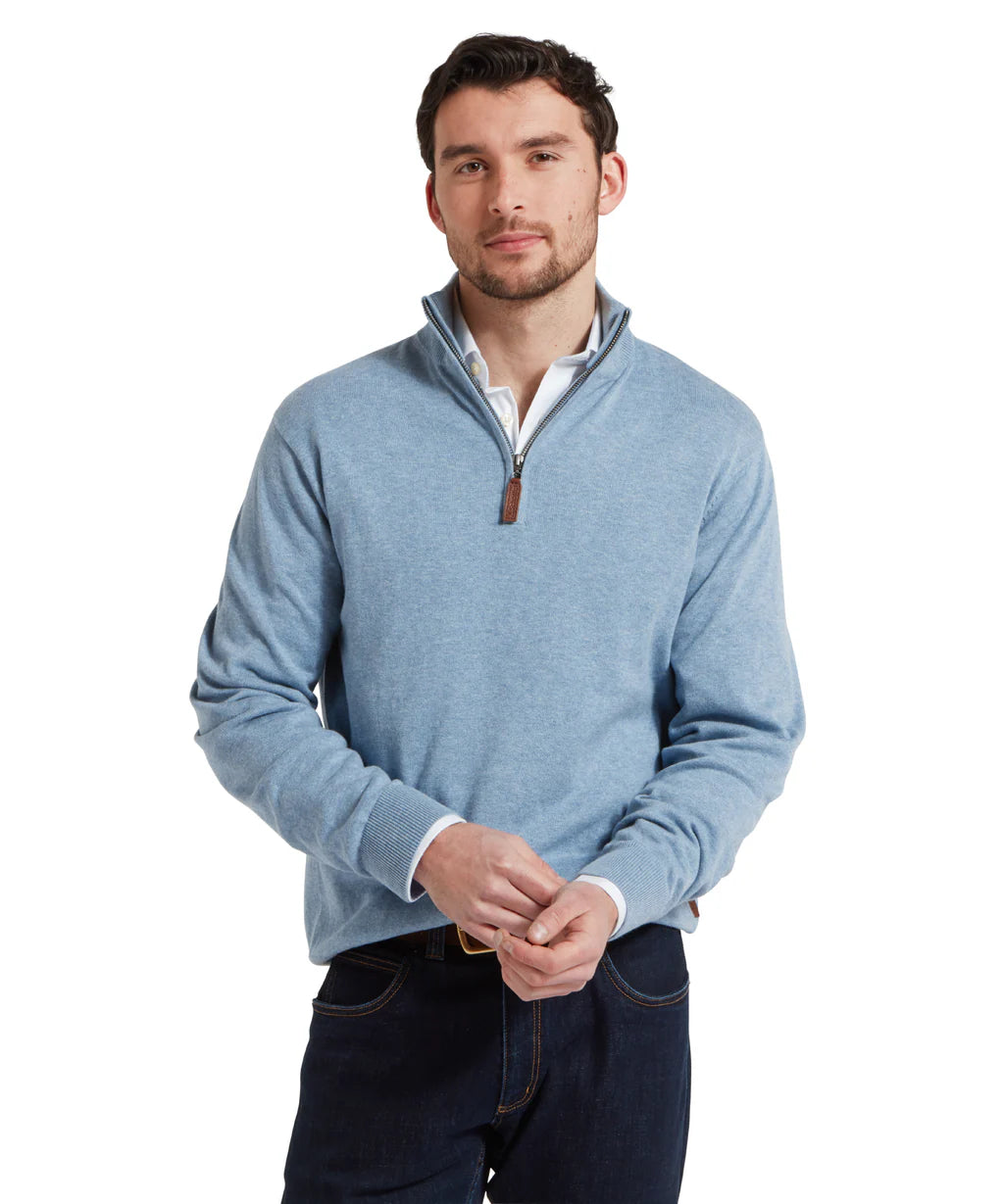 Schoffel Mens, The Porthmeor Pima Cotton 1/4 Zip Jumper