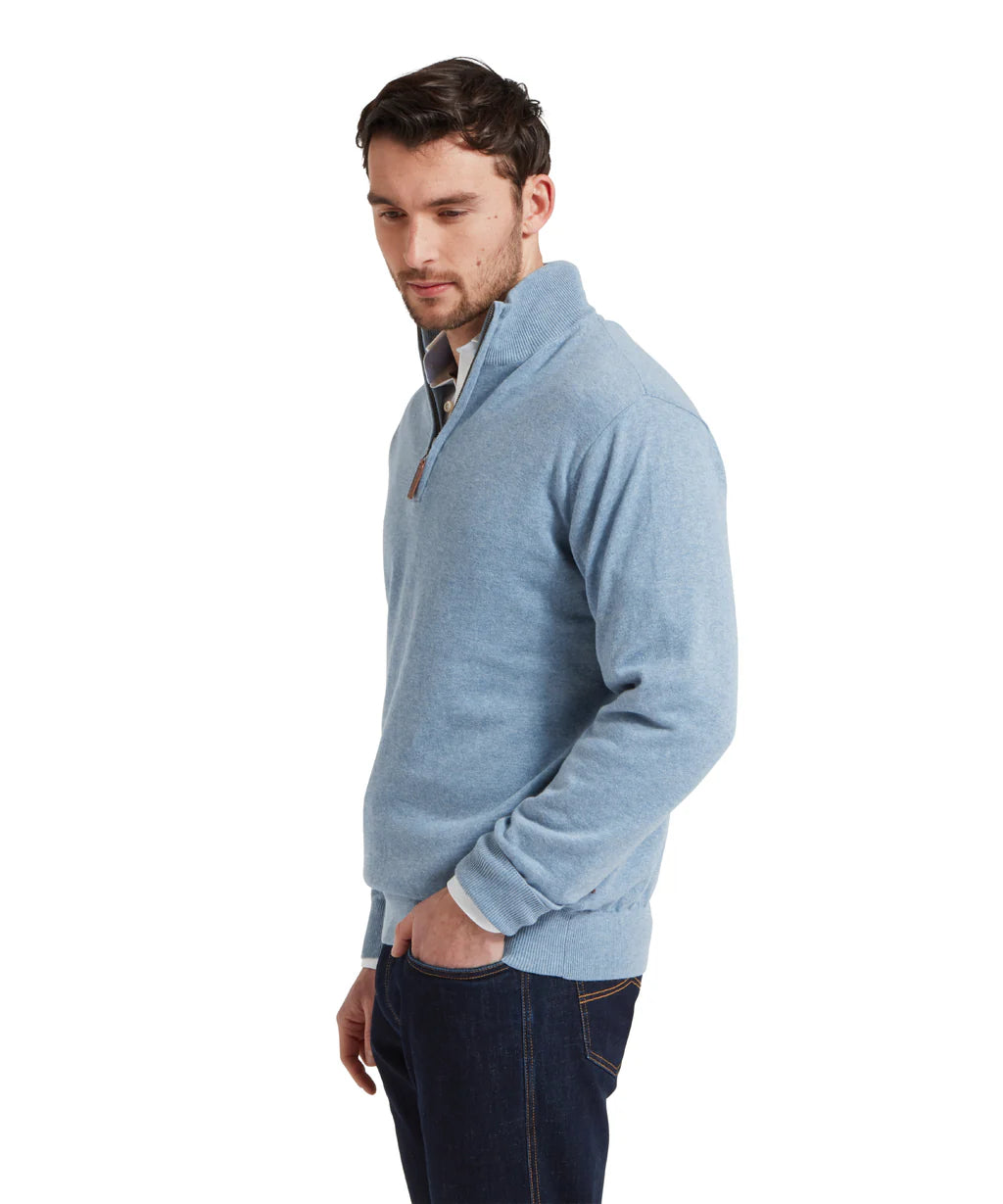 Schoffel Mens, The Porthmeor Pima Cotton 1/4 Zip Jumper