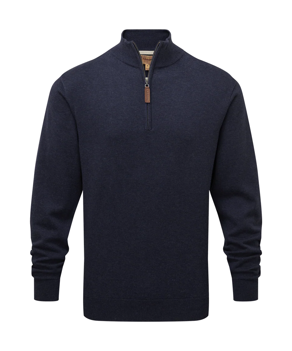 Schoffel, the Porthmeor Pima Cotton 1/4 Zip Jumper