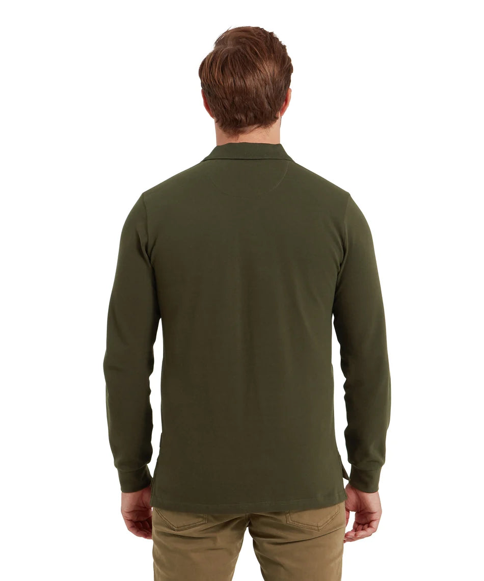 Schöffel, St Ives Long Sleeve Polo Shirt - (Forest)