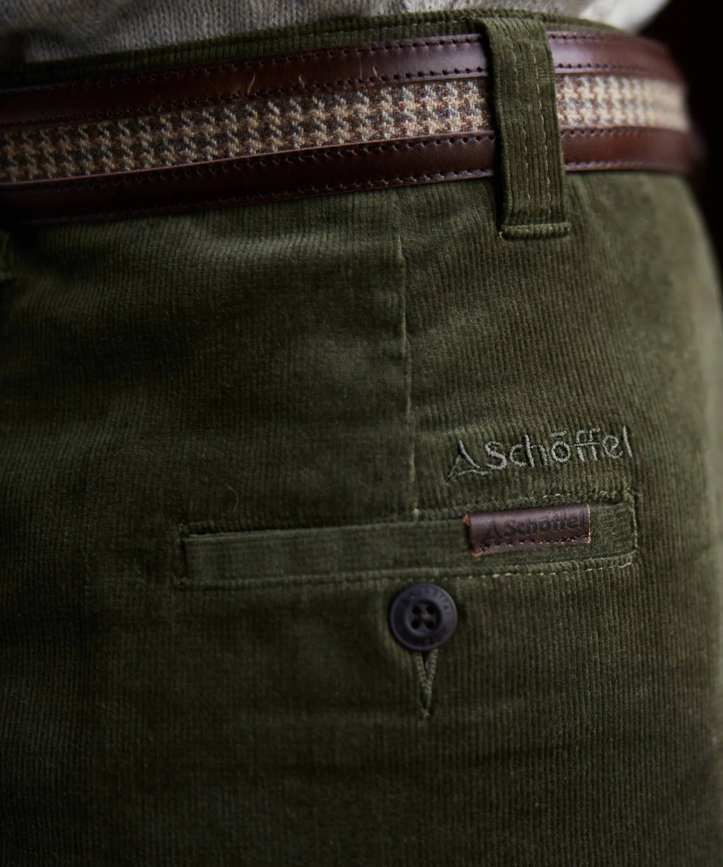 Schoffel Ladies Countrywear, the Hartington Belt in Houndstooth Tweed