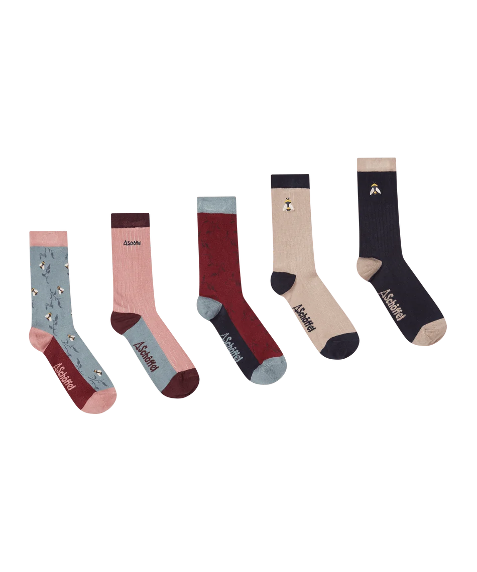Schöffel, the Women's Bamboo Sock (Box Of 5) in Bee Mix
