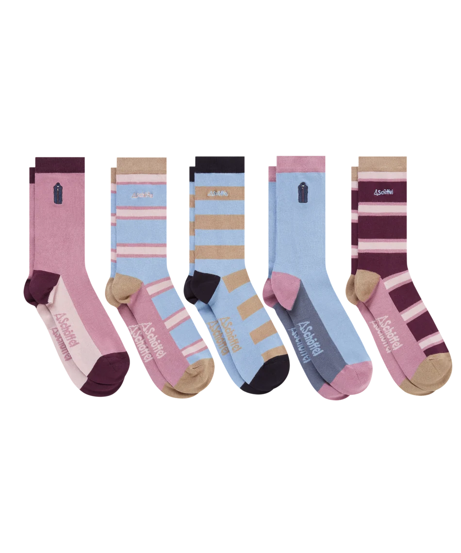 Schöffel Ladies Countrywear, the Women'S Bamboo Sock (Box Of 5) in Lindon Mix