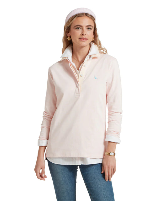 Schoffel Ladies, the Chapel Porth Rugby Shirt in Mauve Blush