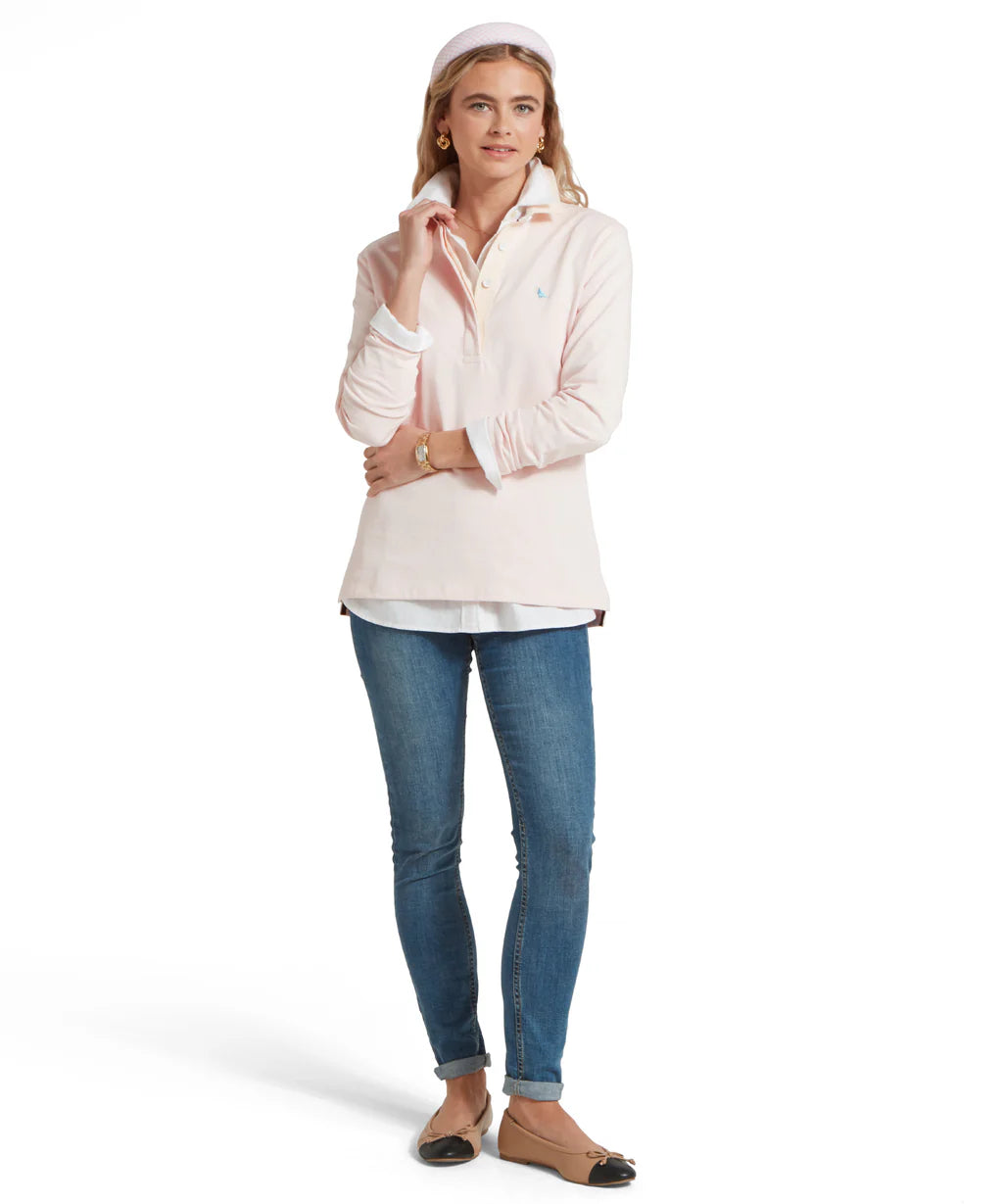 Schoffel Ladies, the Chapel Porth Rugby Shirt in Mauve Blush