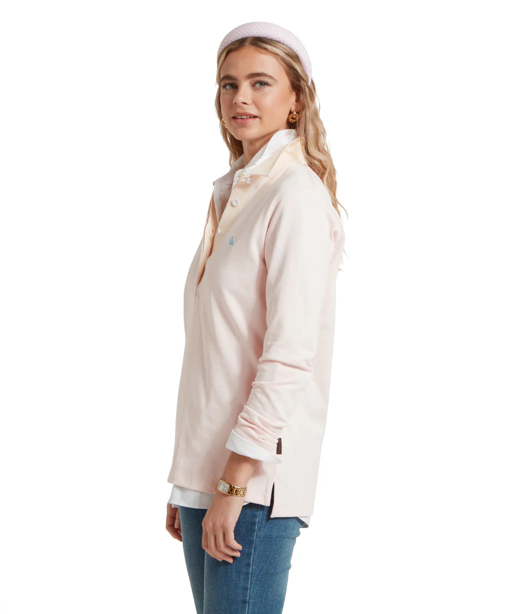 Schoffel Ladies, the Chapel Porth Rugby Shirt in Mauve Blush