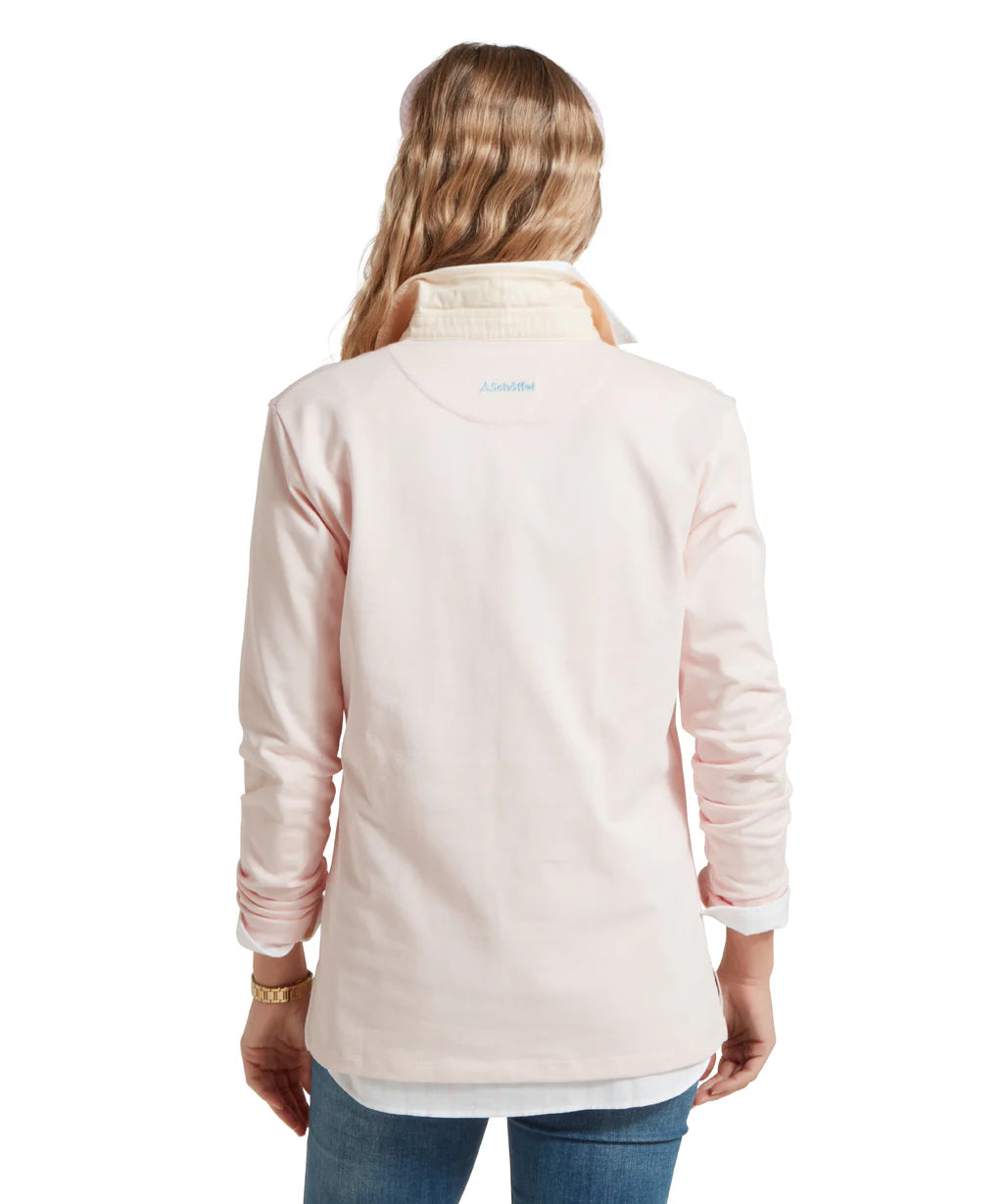 Schoffel Ladies, the Chapel Porth Rugby Shirt in Mauve Blush