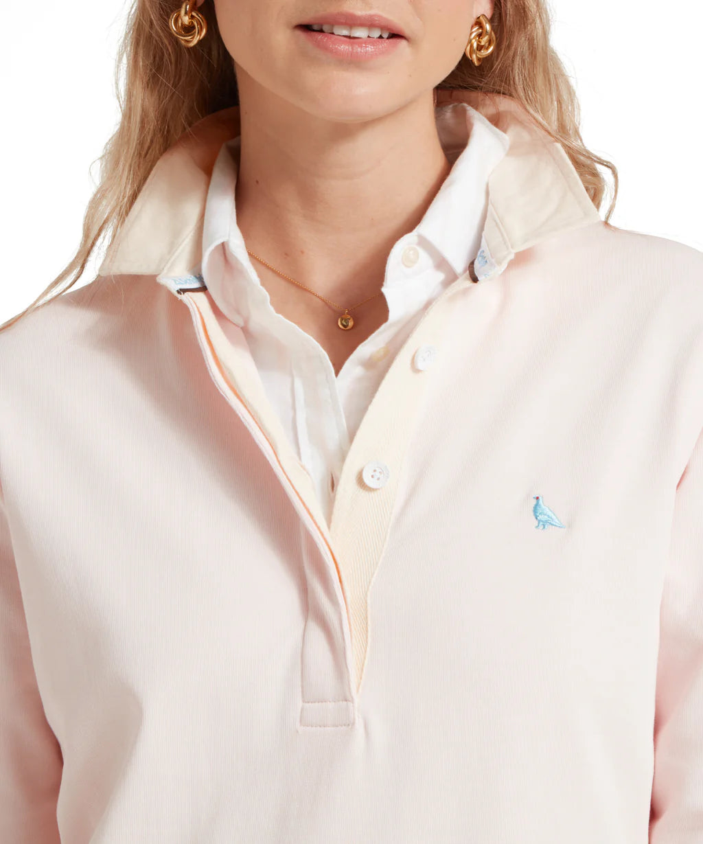 Schoffel Ladies, the Chapel Porth Rugby Shirt in Mauve Blush