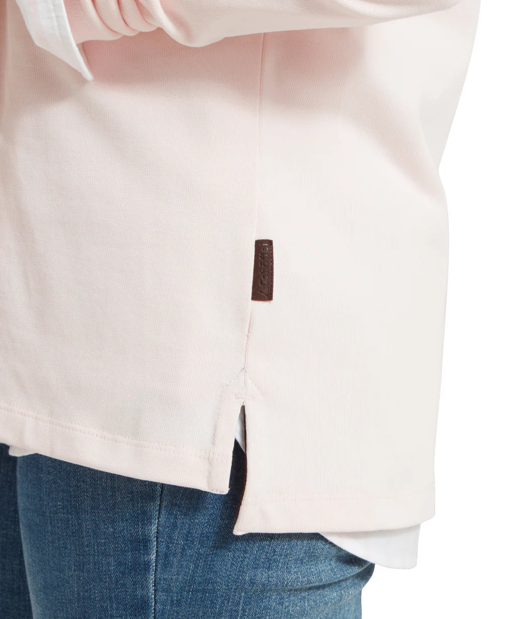 Schoffel Ladies, the Chapel Porth Rugby Shirt in Mauve Blush