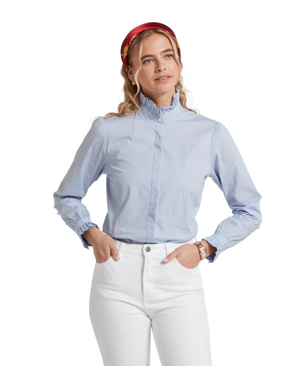 Schoffel Ladies, the Fakenham Shirt in Pale Blue