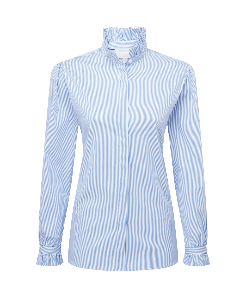 Schoffel Ladies, the Fakenham Shirt in Light Blue Stripe