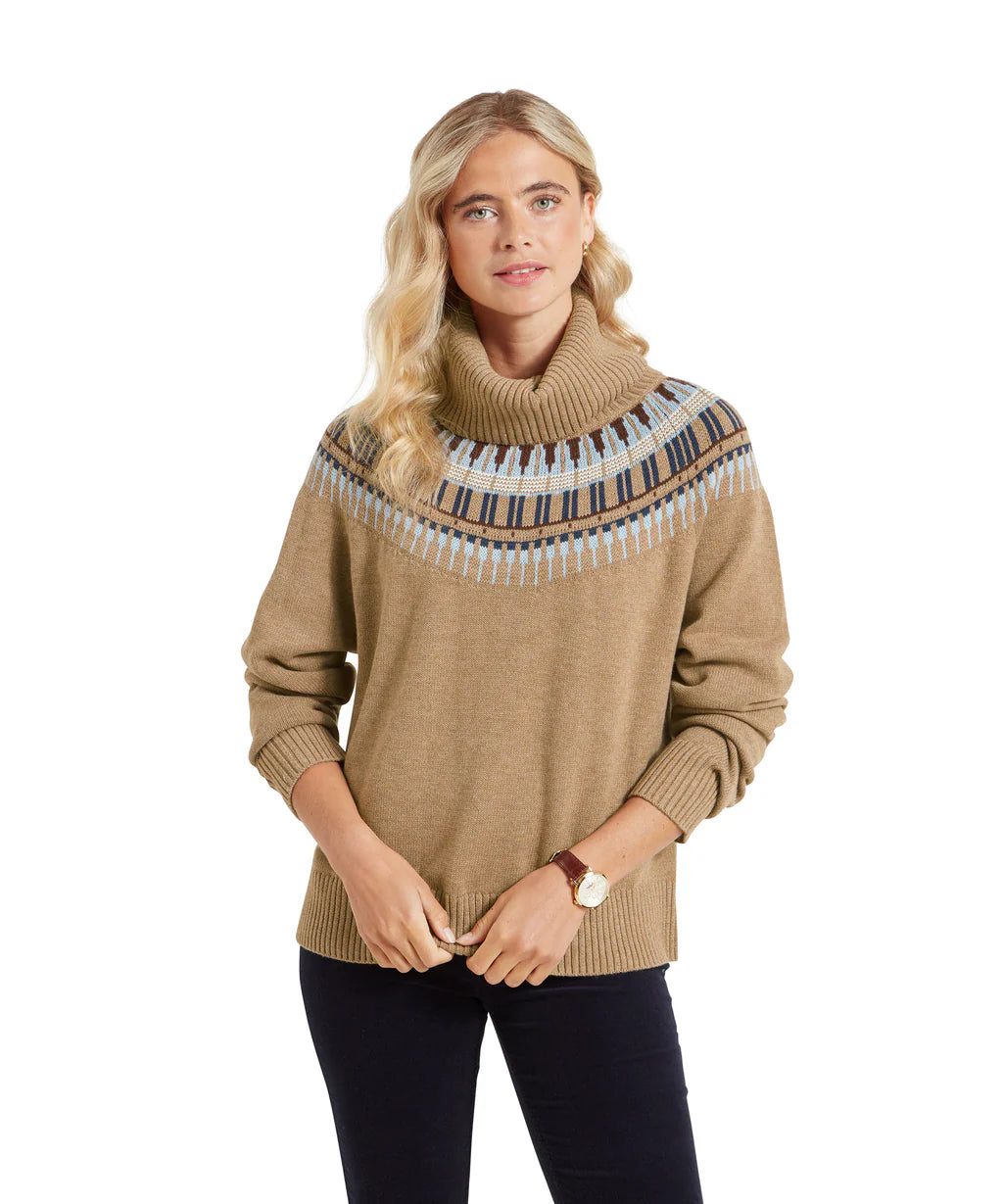 Schoffel, Filey Fairisle Roll Neck Jumper - (Warm Sand)