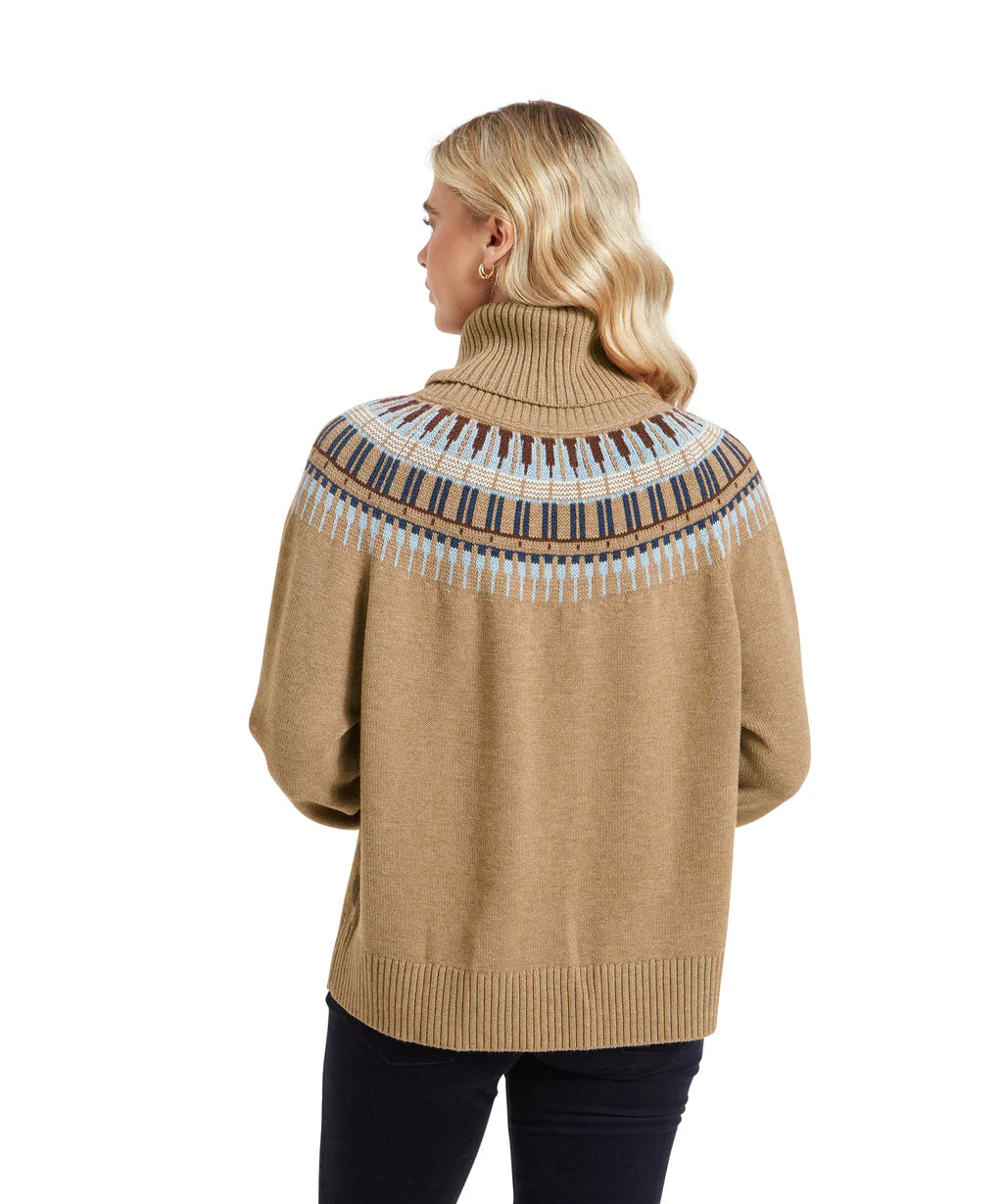 Schoffel, Filey Fairisle Roll Neck Jumper - (Warm Sand)