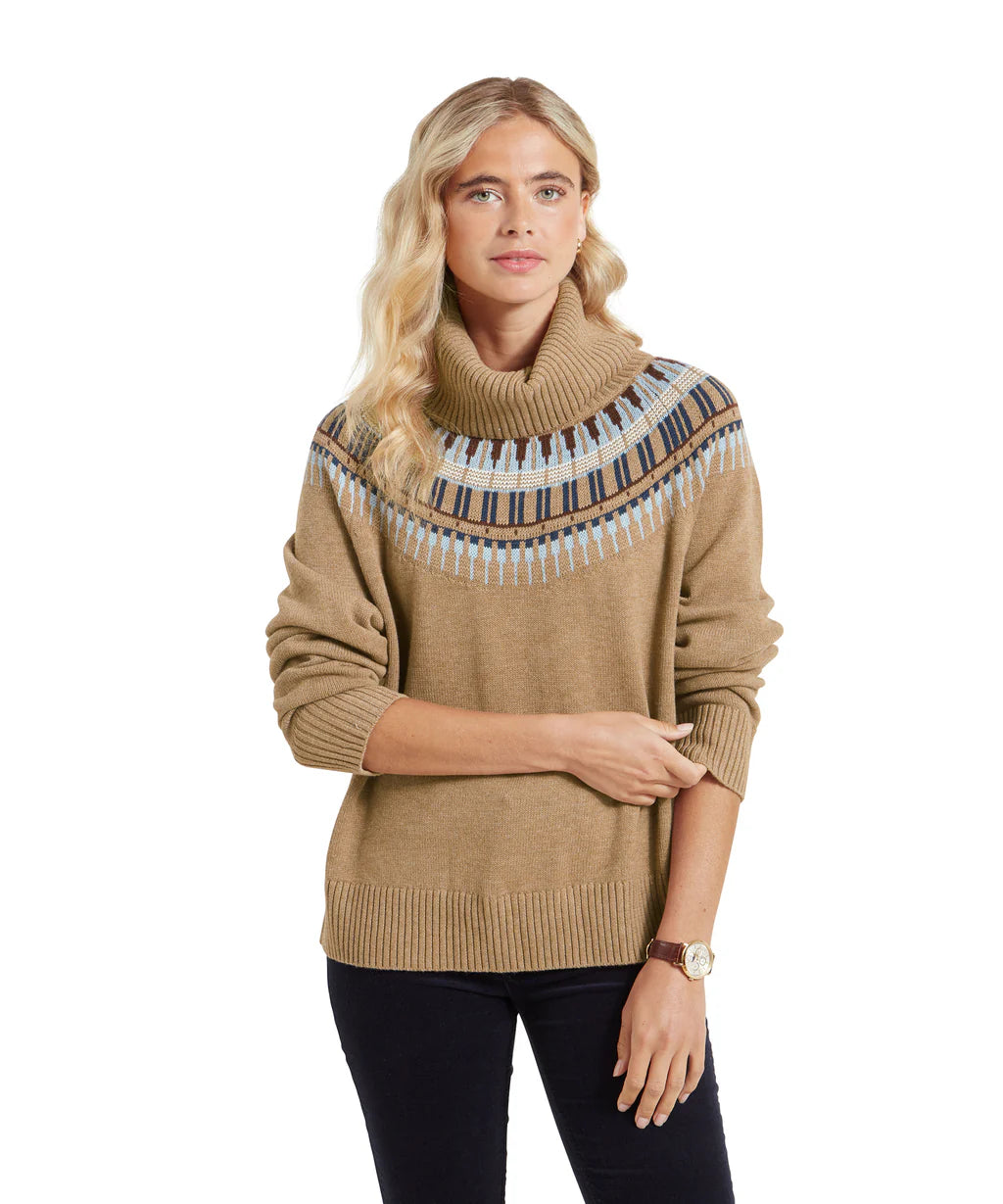 Schoffel, Filey Fairisle Roll Neck Jumper - (Warm Sand)