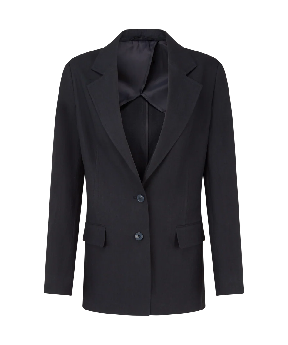 Schoffel Jackets & Coats , the Henley Linen Blazer (Navy)