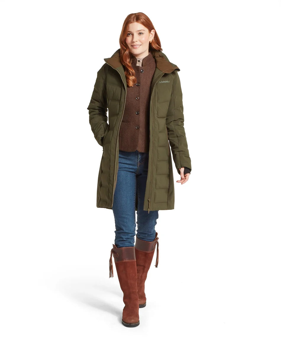 Schöffel, the Hurlingham Waterproof Down Coat in Forest