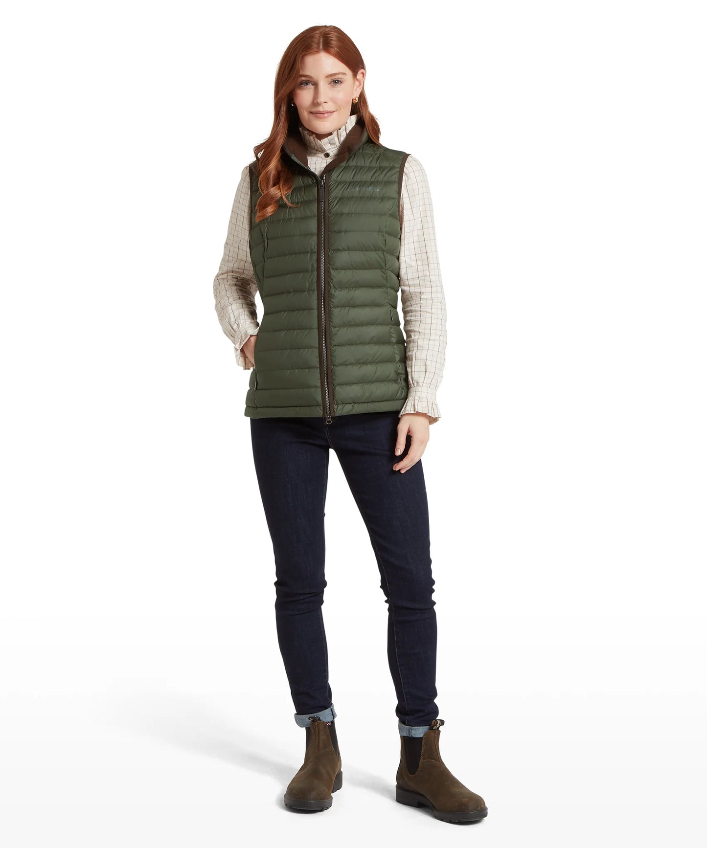 Schoffel Ladies Countrywear, the Launde Down Gilet in Woodland