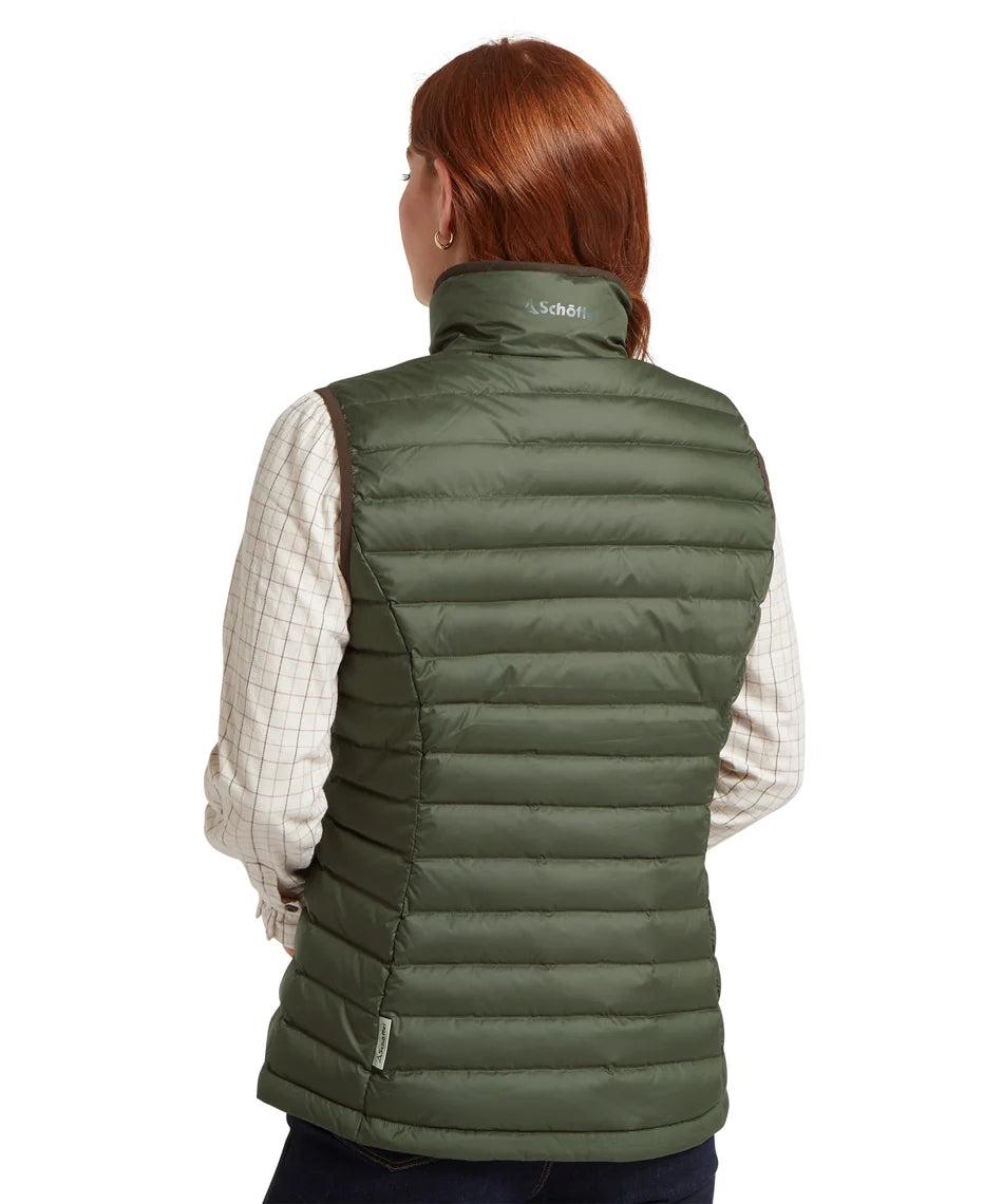 Schöffel Ladies Countrywear, the Launde Down Gilet in Woodland