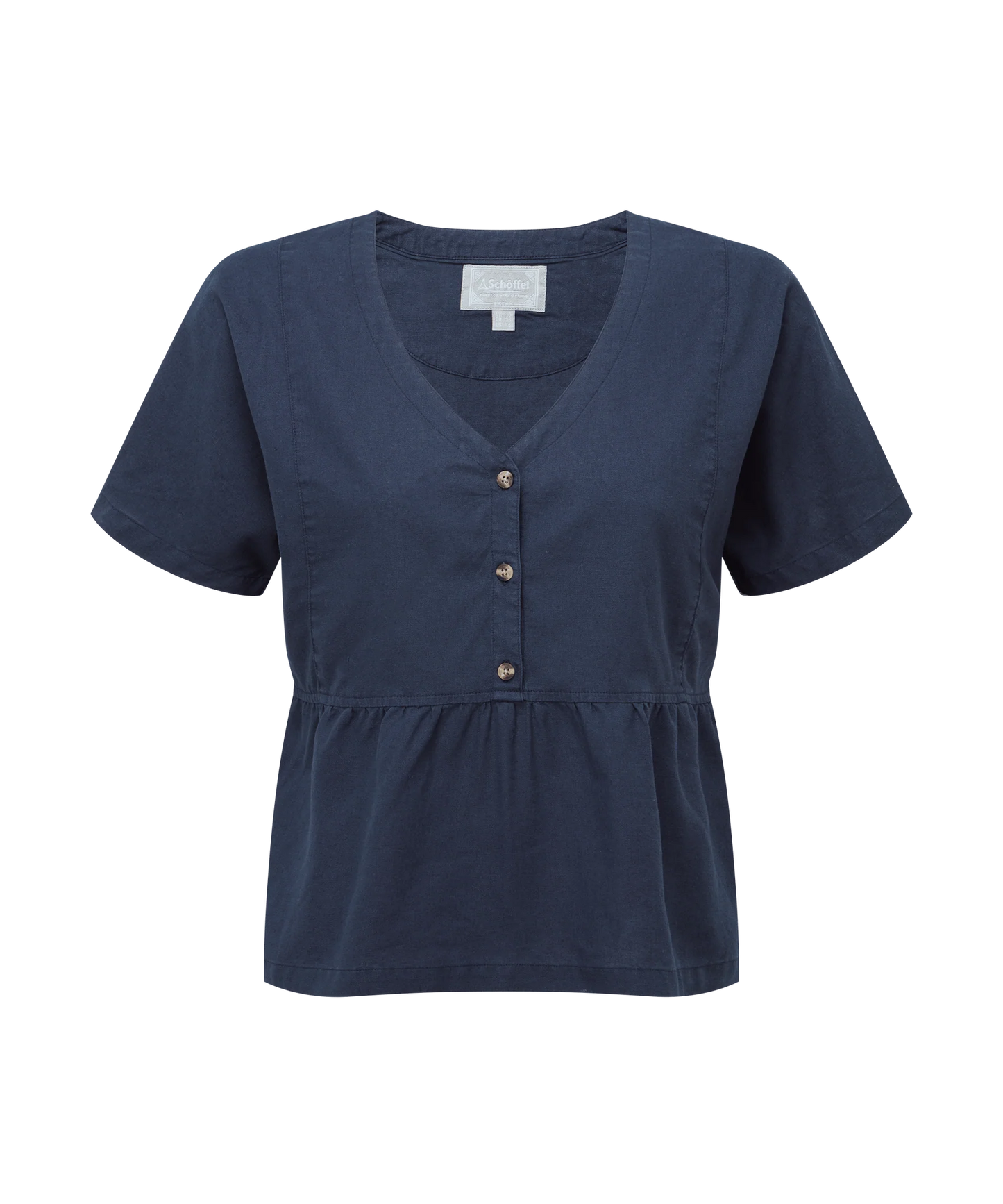 Schoffel Ladies, the Lavenham Linen Top in Dark Blueberry