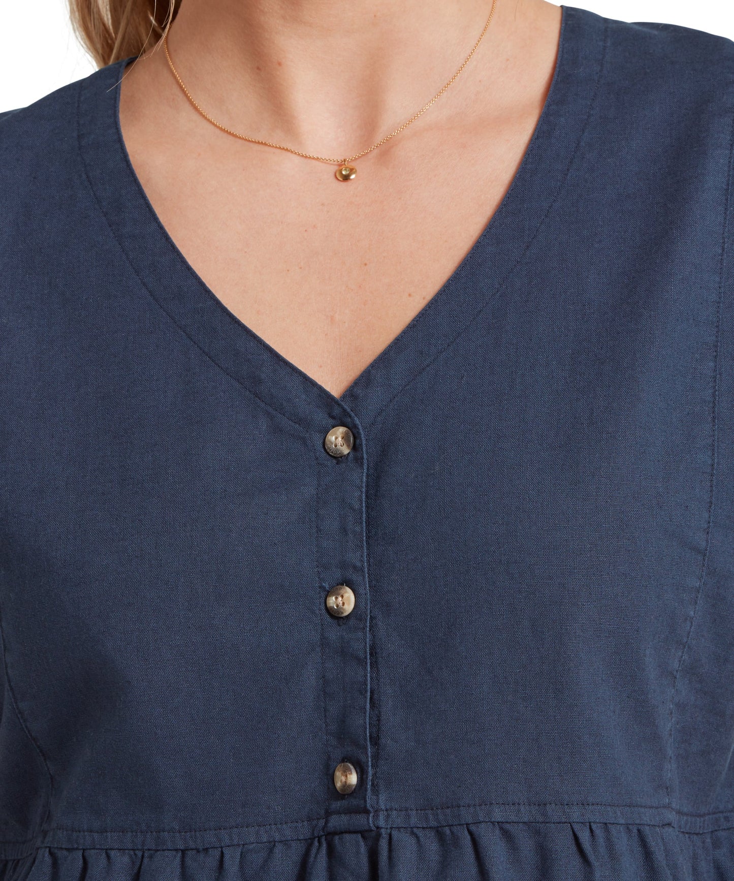 Schoffel Ladies, the Lavenham Linen Top in Dark Blueberry