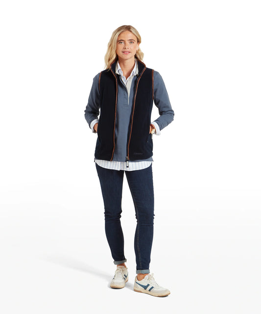 Schoffel Ladies Countrywear, the Lyndon Ii Fleece Gilet in Navy