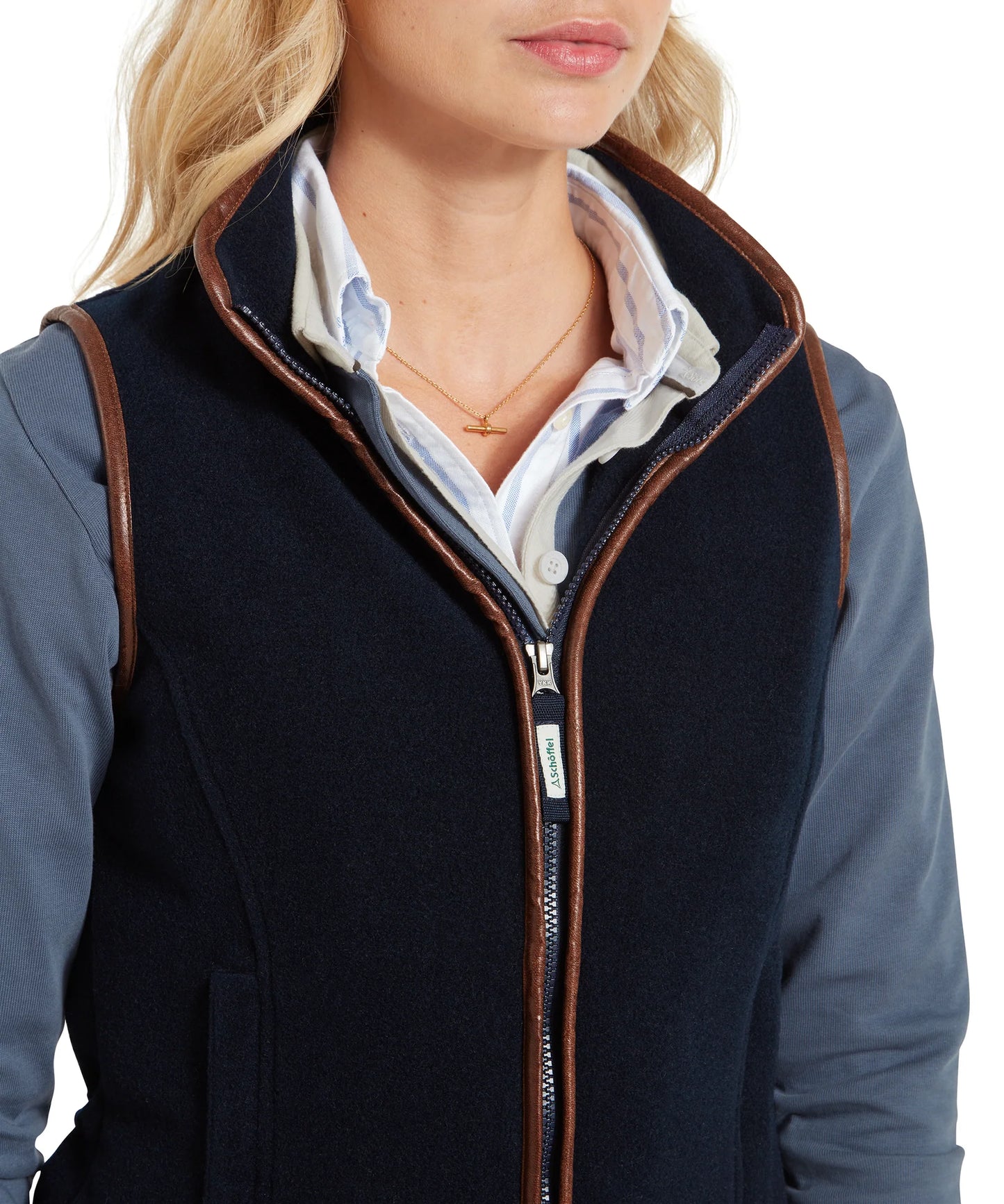 Schoffel Ladies Countrywear, the Lyndon Ii Fleece Gilet in Navy