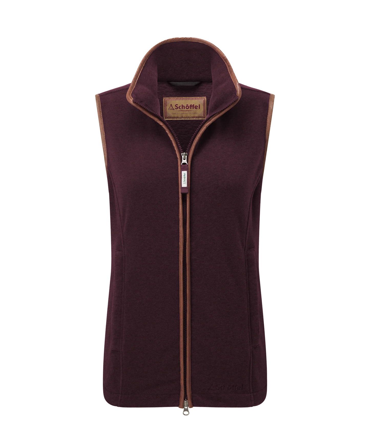 Schoffel Ladies Countrywear, the Lyndon Ii Fleece Gilet in Port