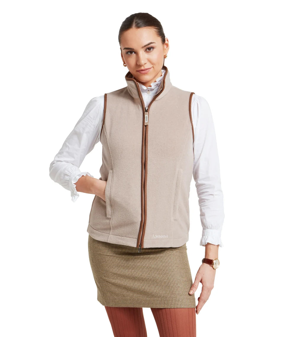 Schöffel Ladies Countrywear, the Lyndon II Fleece Gilet in Mushroom