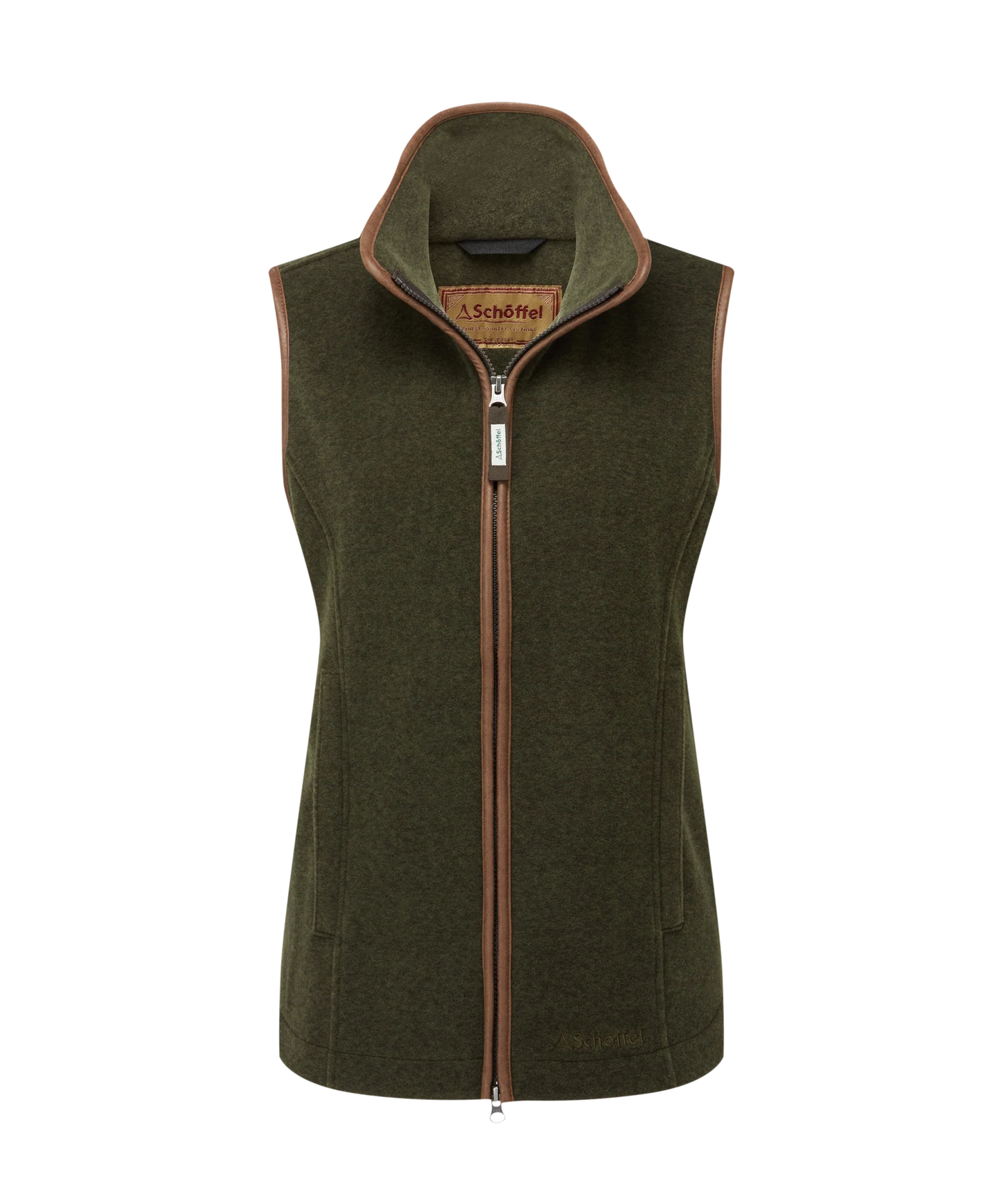 Schoffel Ladies Countrywear, the Lyndon Ii Fleece Gilet in Dark Olive