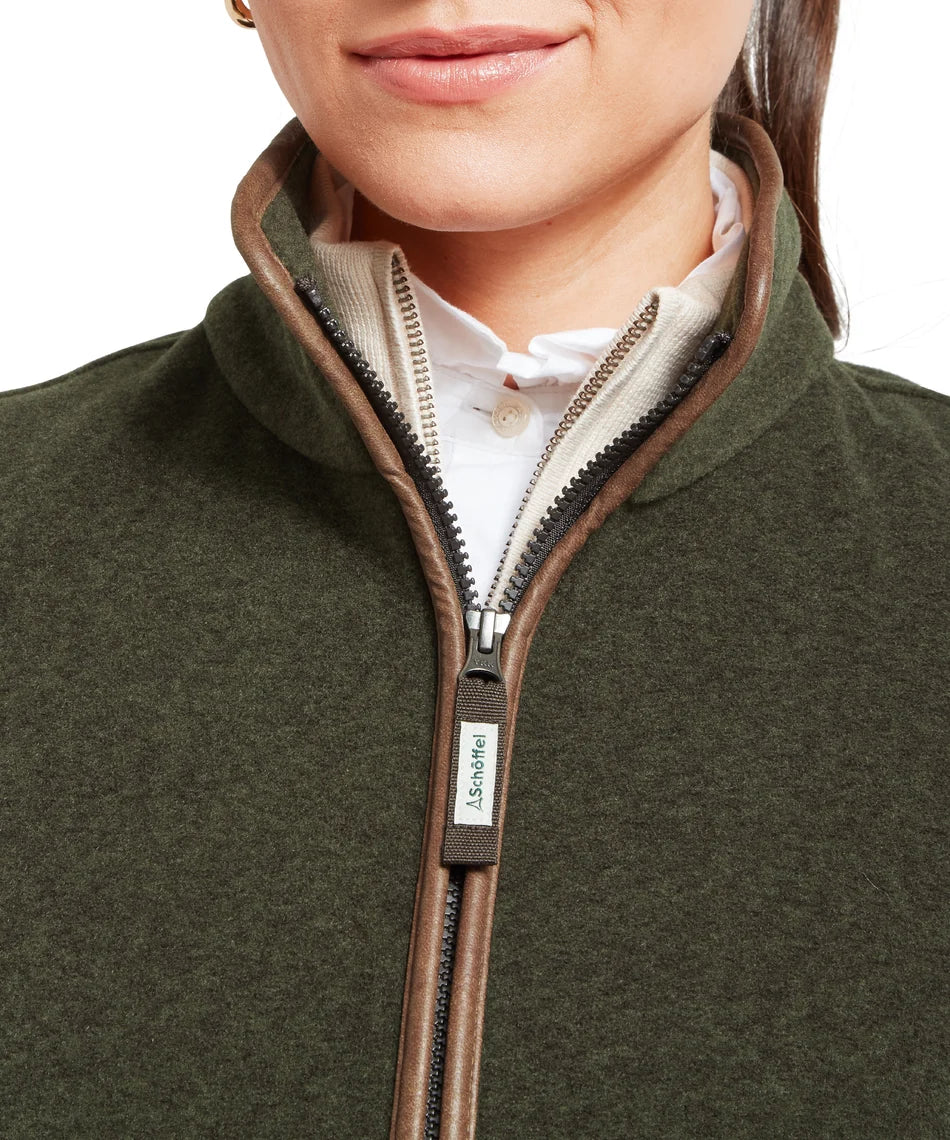 Schöffel Ladies Countrywear, the Lyndon II Fleece Gilet in Dark Olive
