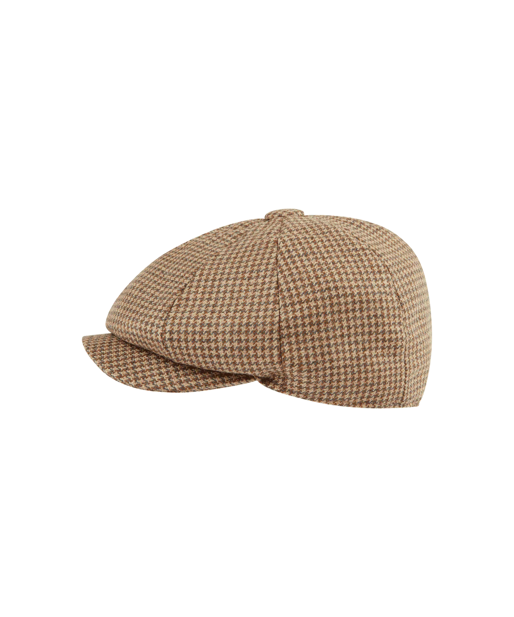 Schoffel, Ladies Newsboy Cap - (Houndstooth Tweed)