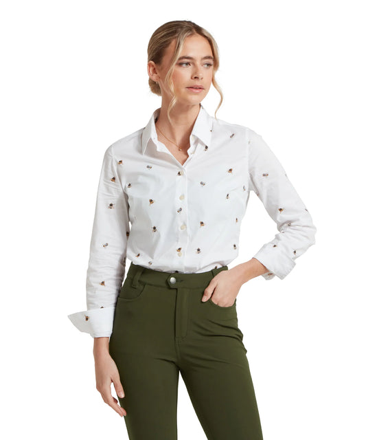 Schoffel Ladies, the Norfolk Shirt in Painted Bee