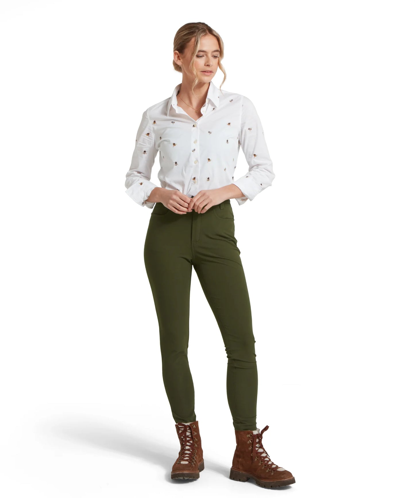 Schoffel Ladies, the Norfolk Shirt in Painted Bee