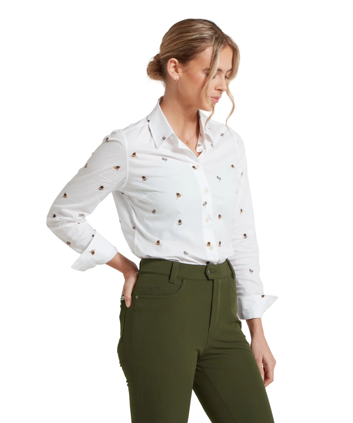Schoffel Ladies, the Norfolk Shirt in Painted Bee