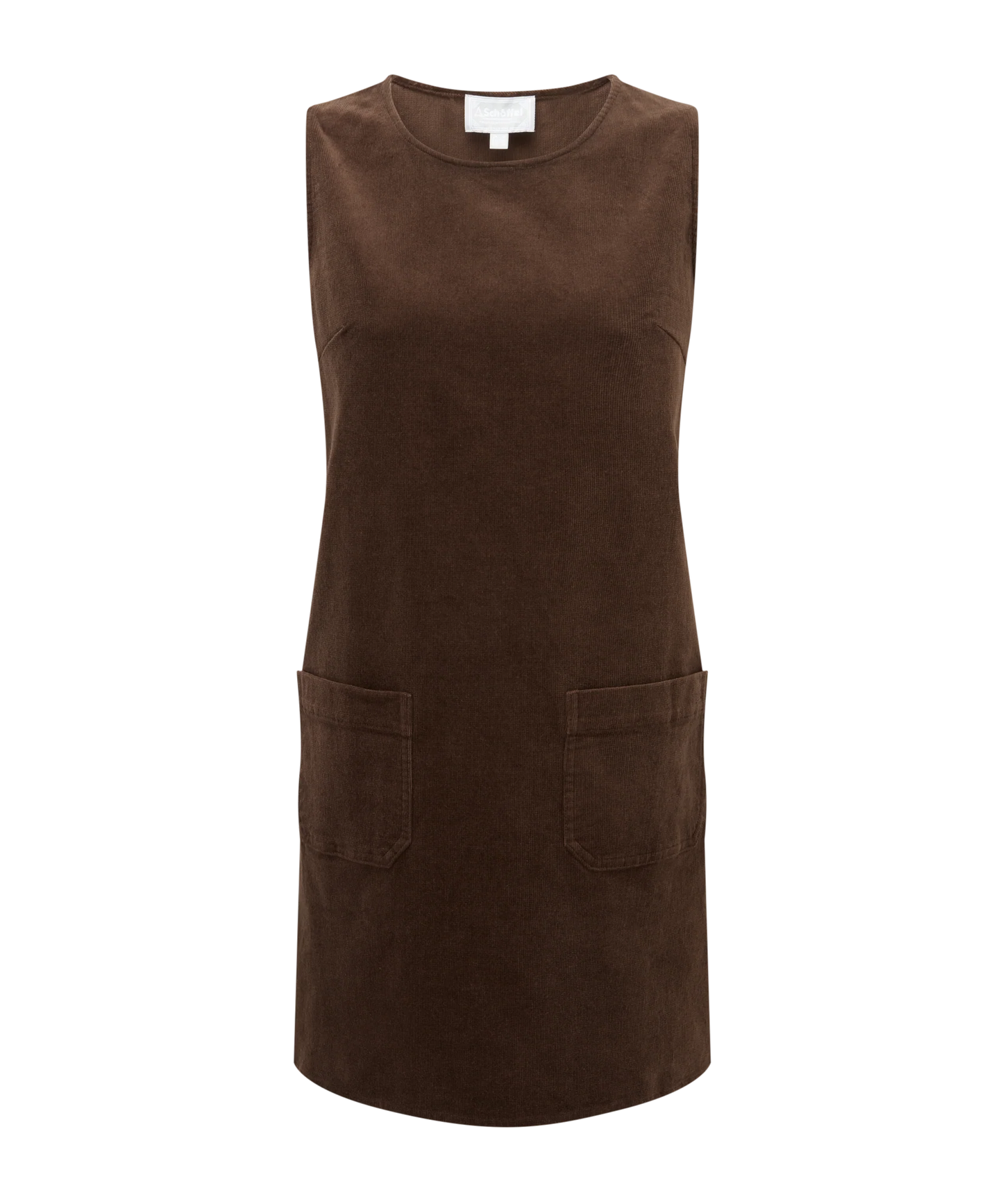 Schoffel Ladies Countrywear, the Sage Cord Pinafore Dress in Chocolate