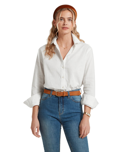 Schoffel Ladies, the Salthouse Linen Shirt in White