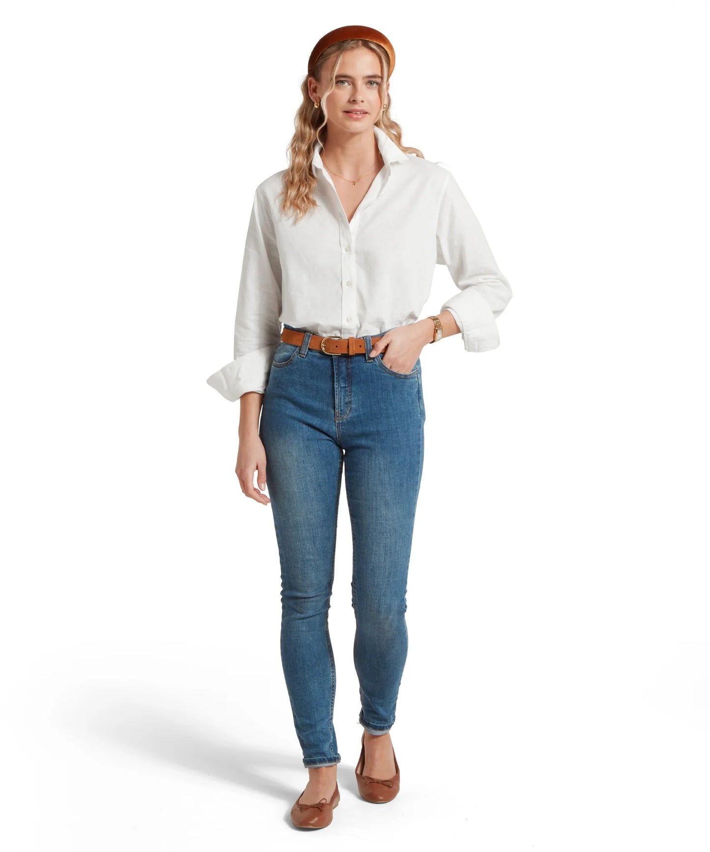Schoffel Ladies, the Salthouse Linen Shirt in White