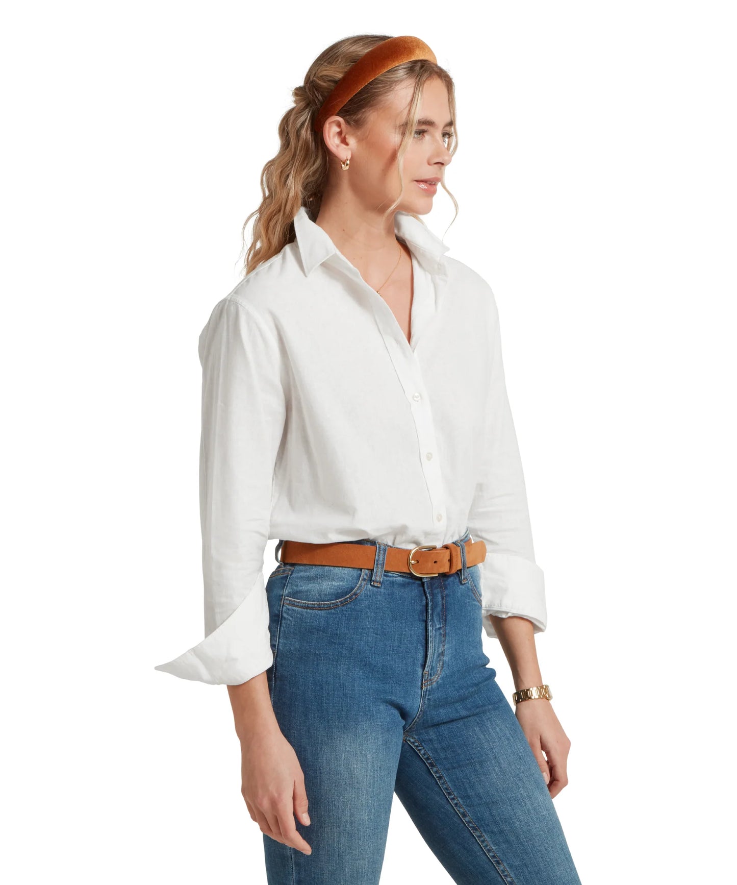Schoffel Ladies, the Salthouse Linen Shirt in White