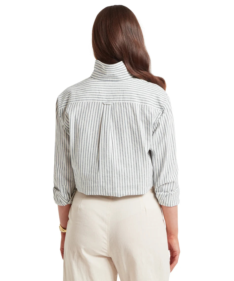 Schöffel Shirts , the Salthouse Linen Shirt (Blue Stripe)
